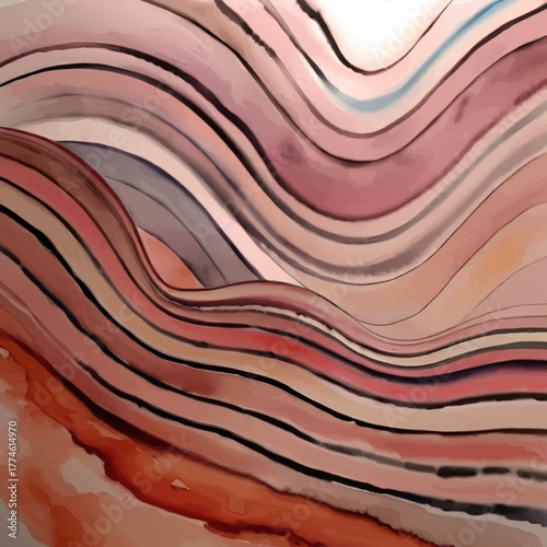 abstract pink watercolor wave background pattern