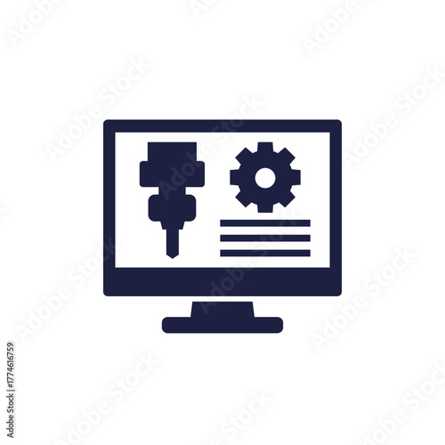 CAD icon, Computer-aided design vector