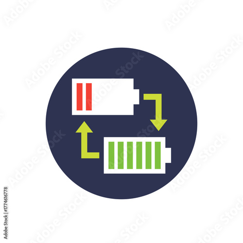 change or replace battery icon, flat design