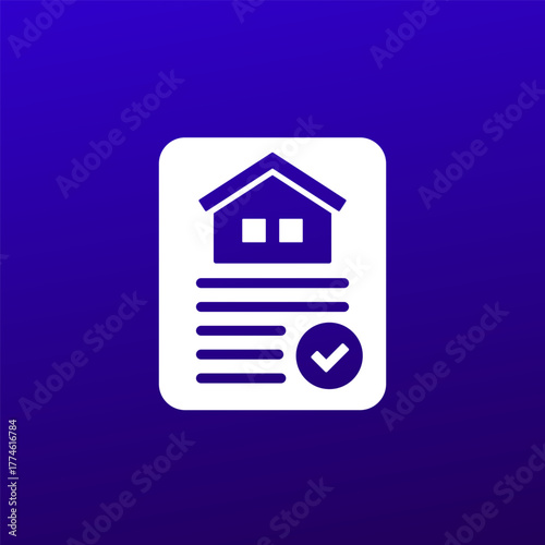 building permit vector icon with a house