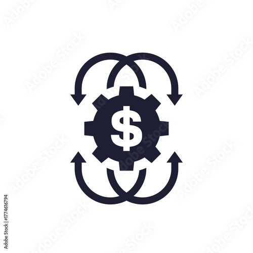 cost optimization icon, business and finance management