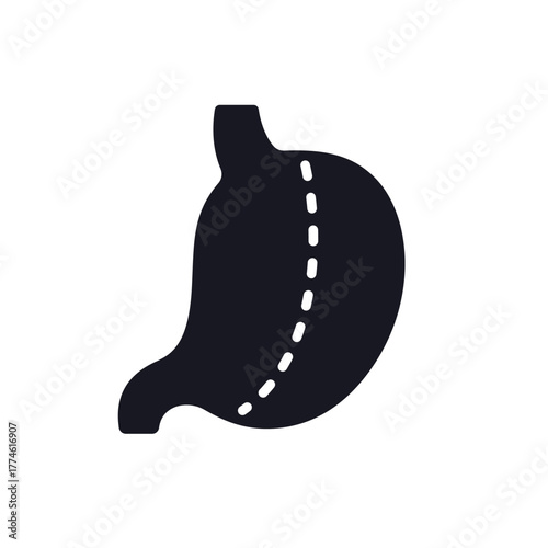 gastric sleeve icon, gastrectomy of stomach