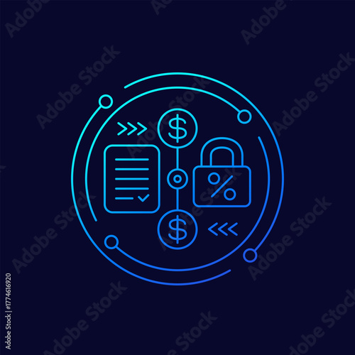 fixed rate icon in linear design