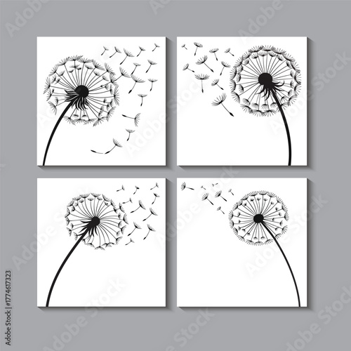 Two orchid interpretations — one angular and stylized, one curved and flowing for modern botanical artwork