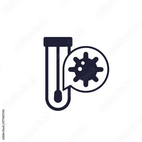 swab test icon with virus