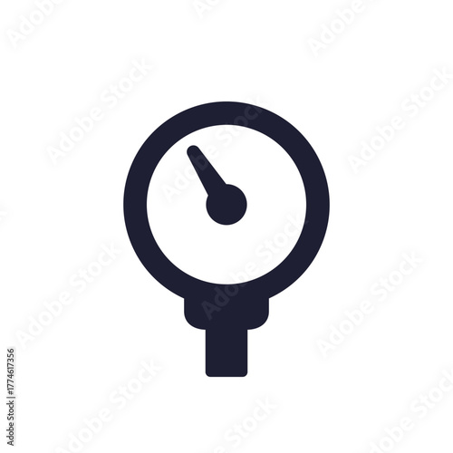 tire pressure gauge icon, pictogram on white
