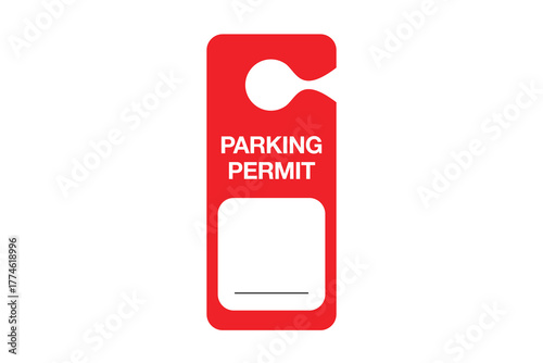 Parking Permit Car Mirror Hanger Template. Customizable Template for Vehicles, Reserved Parking, Event Passes, and Access Control. Perfect for Offices, Apartments, Hotels, and Businesses