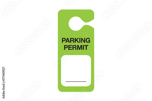 Parking Permit Car Mirror Hanger Template. Customizable Template for Vehicles, Reserved Parking, Event Passes, and Access Control. Perfect for Offices, Apartments, Hotels, and Businesses