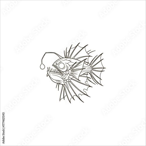 Anglerfish sketch drawing artwork handmade illustration