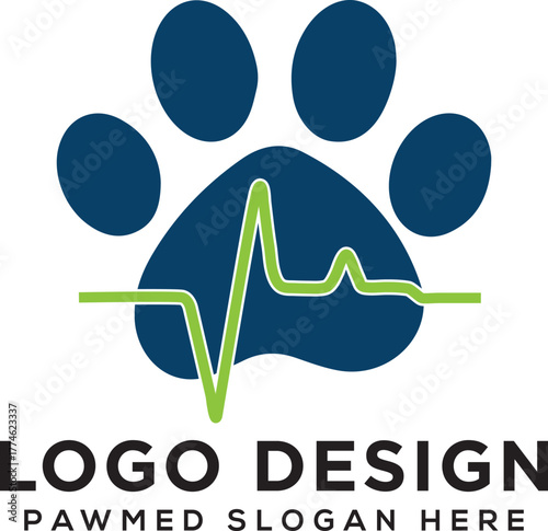 Pet care logo design. Animal care Logo design template