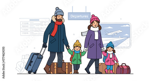 Family's Winter Vacation Journey to Holiday Destinations Together