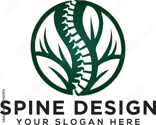 spine logo creative care hand nature health logo concept medical solution