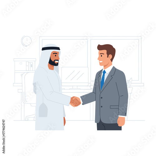 Business Deal - Arab and Western Partnership.