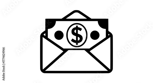 Dollar inside envelope 
