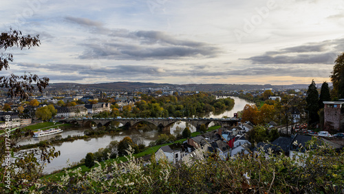 view from the top of the Sunset on the Moselle River in Trier, Germany