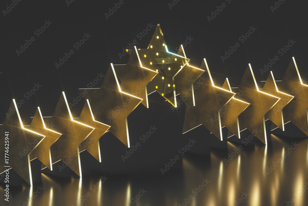 Fototapeta premium Futuristic geometric crystal glass in Christmas concept. 3d rendering