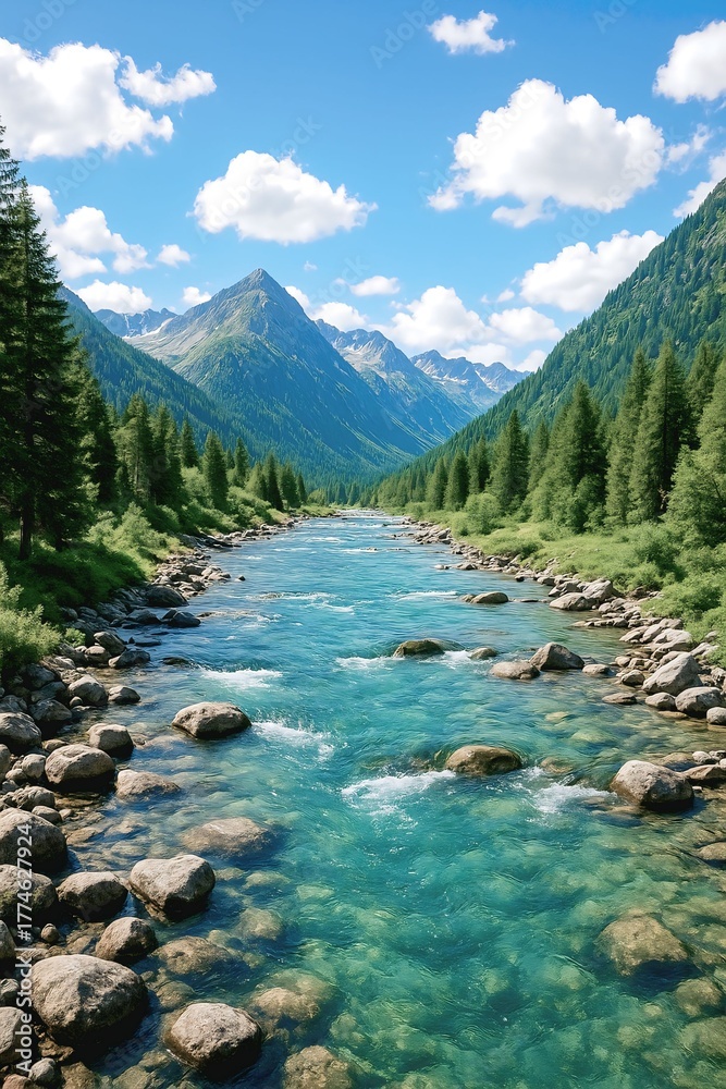 Obraz premium mountain river in the mountains