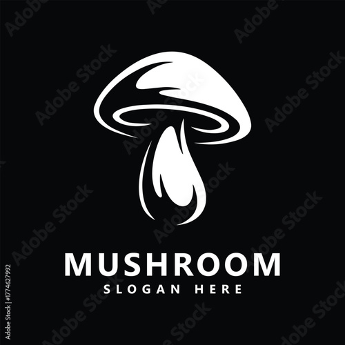 Mushroom logo vector simple modern or agriculture organic food design template