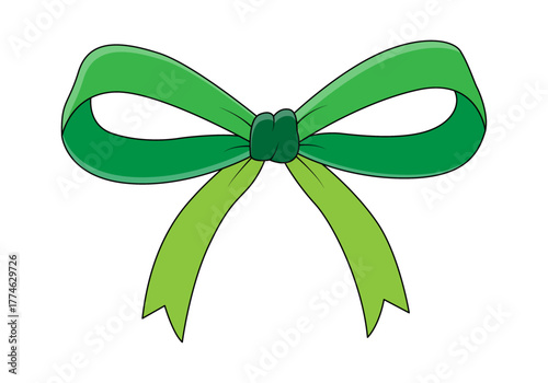 Lazo verde en fondo blanco