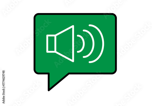 Icono de bocadillo de volumen verde