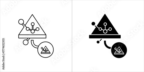 Machine learning risk warning icon with network node