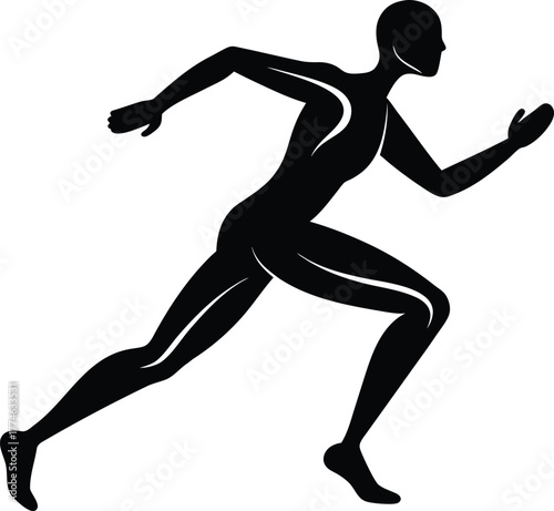 Dynamic Running Silhouette runner athlete