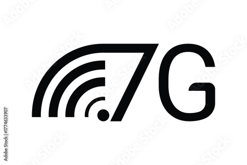 7G The WiFi icon symbol represents a wireless internet network connection signal as a vector illustration design or 3D button sign