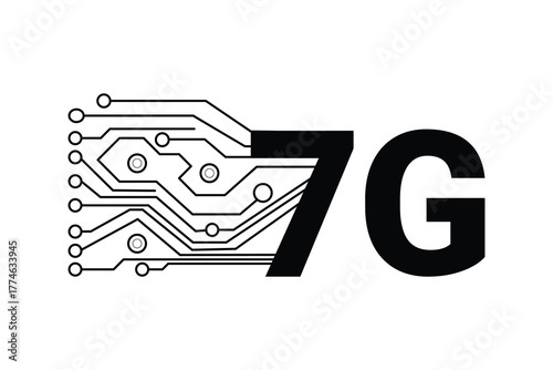 7G Technology Logo – Next Generation Wireless Network Concept. Advanced Digital Communication Technology, Future of ConnectivityHigh-Speed Wireless Network Concept