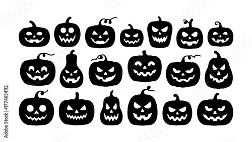 Carved Pumpkin Faces Collection