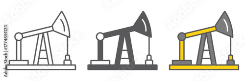 Oil pump icon, production and industry, oil derrick sign, vector graphics, a linear pattern on a white background. editable stroke