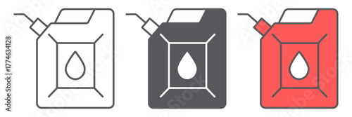 Jerrycan icon, canister and container, fuel tank sign, vector graphics, a linear pattern on a white background. editable stroke