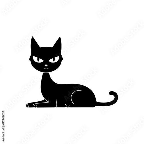 Black Cat Silhouette Illustration
