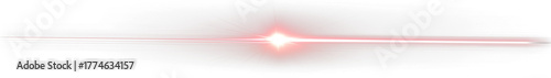 Bright red light flare with horizontal beam and glowing effect
