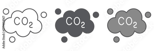 Pollution co2 icon, ecology and dioxide, co2 emissions cloud sign, vector graphics, a linear pattern on a white background. editable stroke