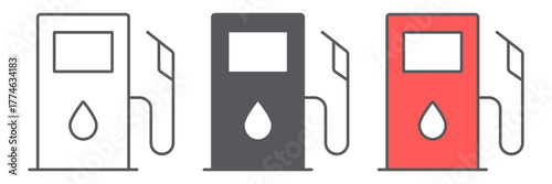 Gas station icon, fuel and gasoline, filling station sign, vector graphics, a linear pattern on a white background. editable stroke