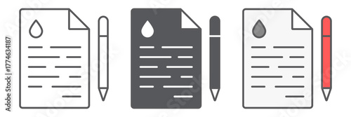 Oil contract icon, deal and fuel, agreement sign, vector graphics, a linear pattern on a white background. editable stroke