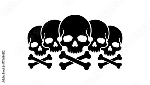 Skulls and Crossbones Silhouette Set