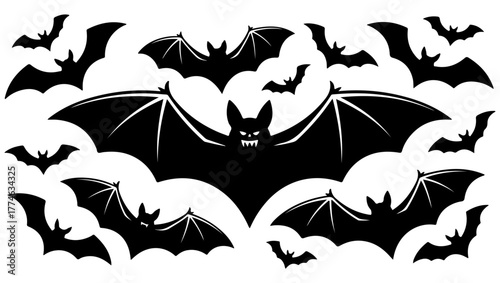 Flying Bat Silhouettes Collection