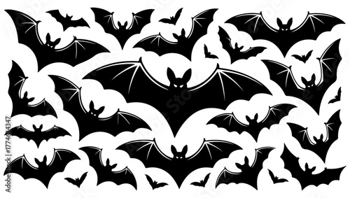 Flying Bat Silhouettes Collection