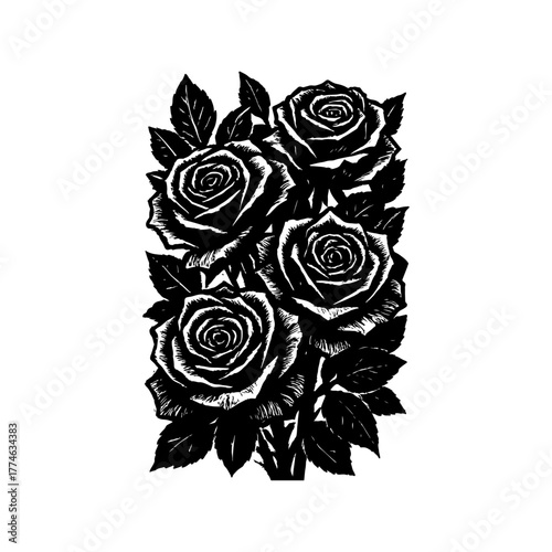 Black and White Rose Bouquet