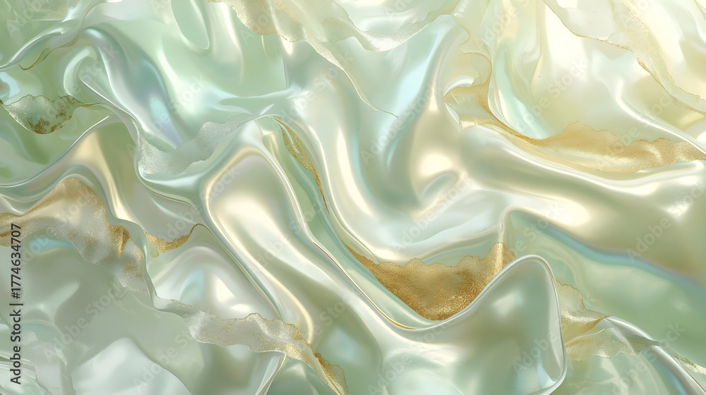 Obraz premium Luxe Abstract Background Collection: Glittering Waves and Silken Folds