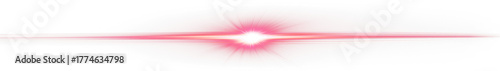 Vibrant red horizontal optical lens flare effect light overlay

