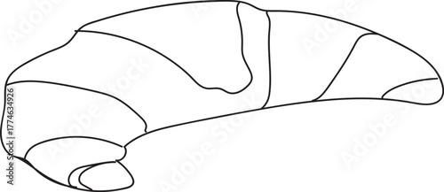 Adobe Illustrator ArtworkIllustration of a croissant isolated on transparent background, a delicious and flaky pastry for breakfast