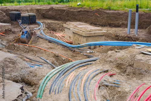 Underground Cable Installation On Construction Site