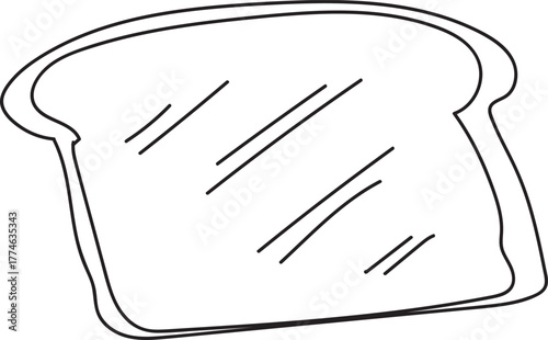 Adobe Illustrator ArtworkIllustration of a slice of bread, a staple food made from flour, water, and yeast, isolated on transparent background