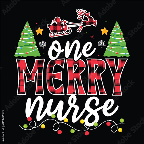 One Merry nurse Christmas Decorative Designs, One Merry Family Christmas Decorative Designs