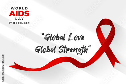 World Aids Day Awareness Month 1st December Banner Background.