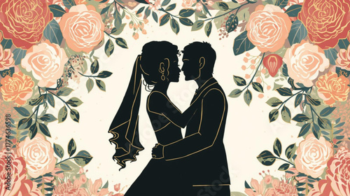 vector illustration of a young couple
