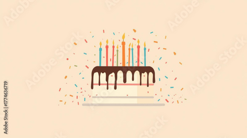 vector illustration of a birthday cake
