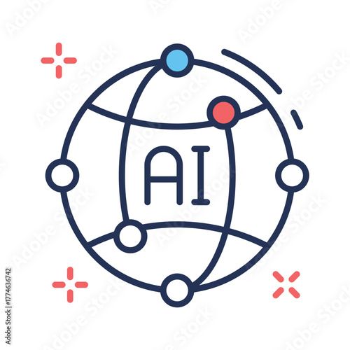 Grab this amazing icon of ai network in modern design style